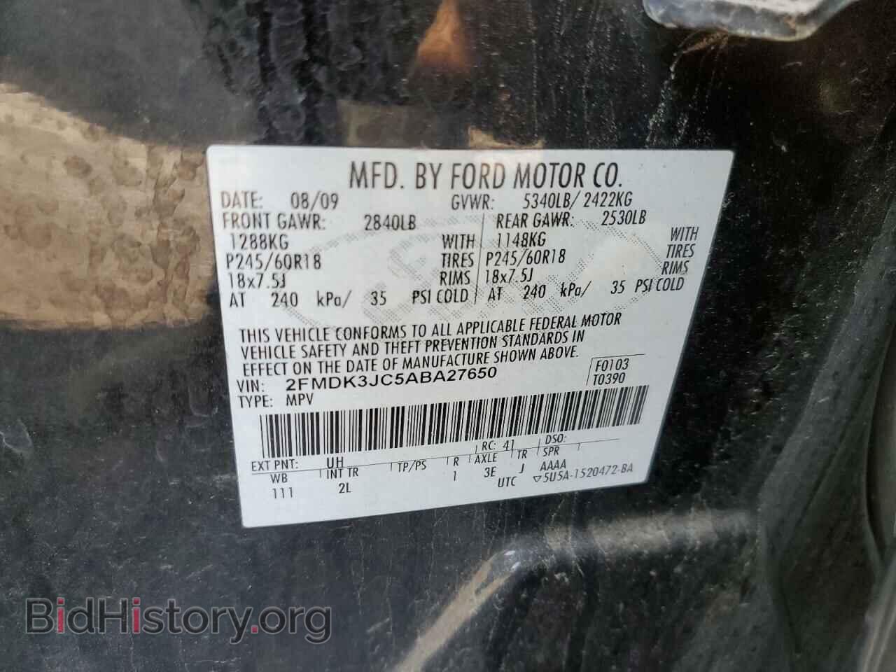 2010 FORD EDGE - VIN: 2FMDK3JC5ABA27650 - Photo 10