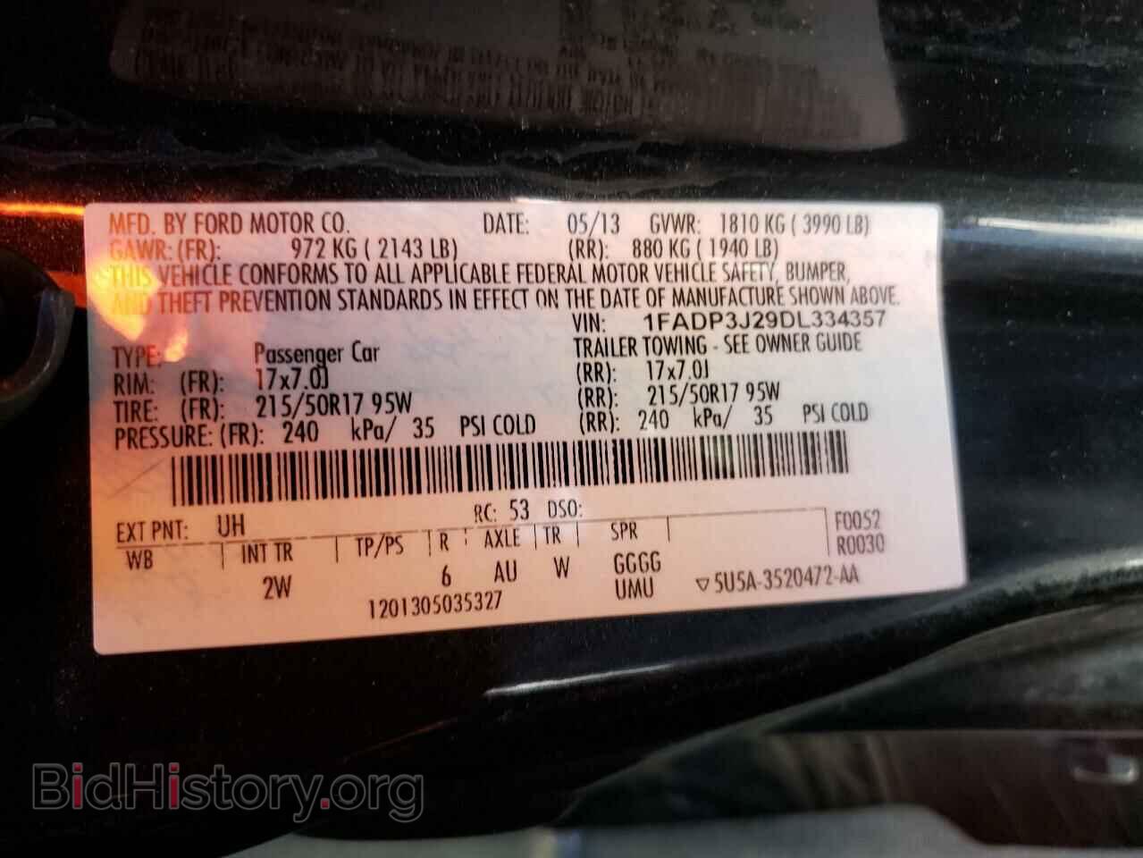 2013 FORD FOCUS - VIN: 1FADP3J29DL334357 - Фото 10