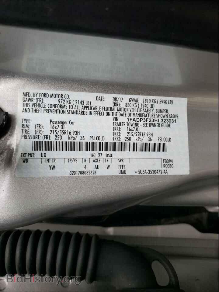2017 FORD FOCUS - VIN: 1FADP3F23HL323031 - Фото 10