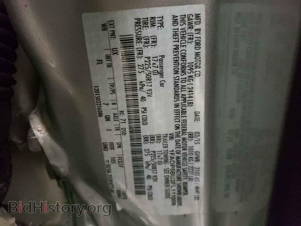 2015 FORD CMAX - VIN: 1FADP5BU2FL111009 - Фото 10