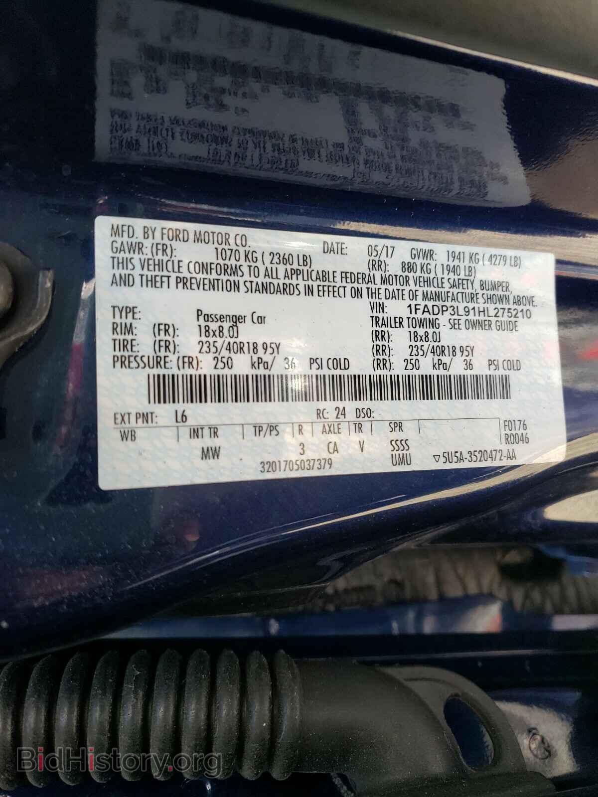 2017 FORD FOCUS - VIN: 1FADP3L91HL275210 - Фото 10