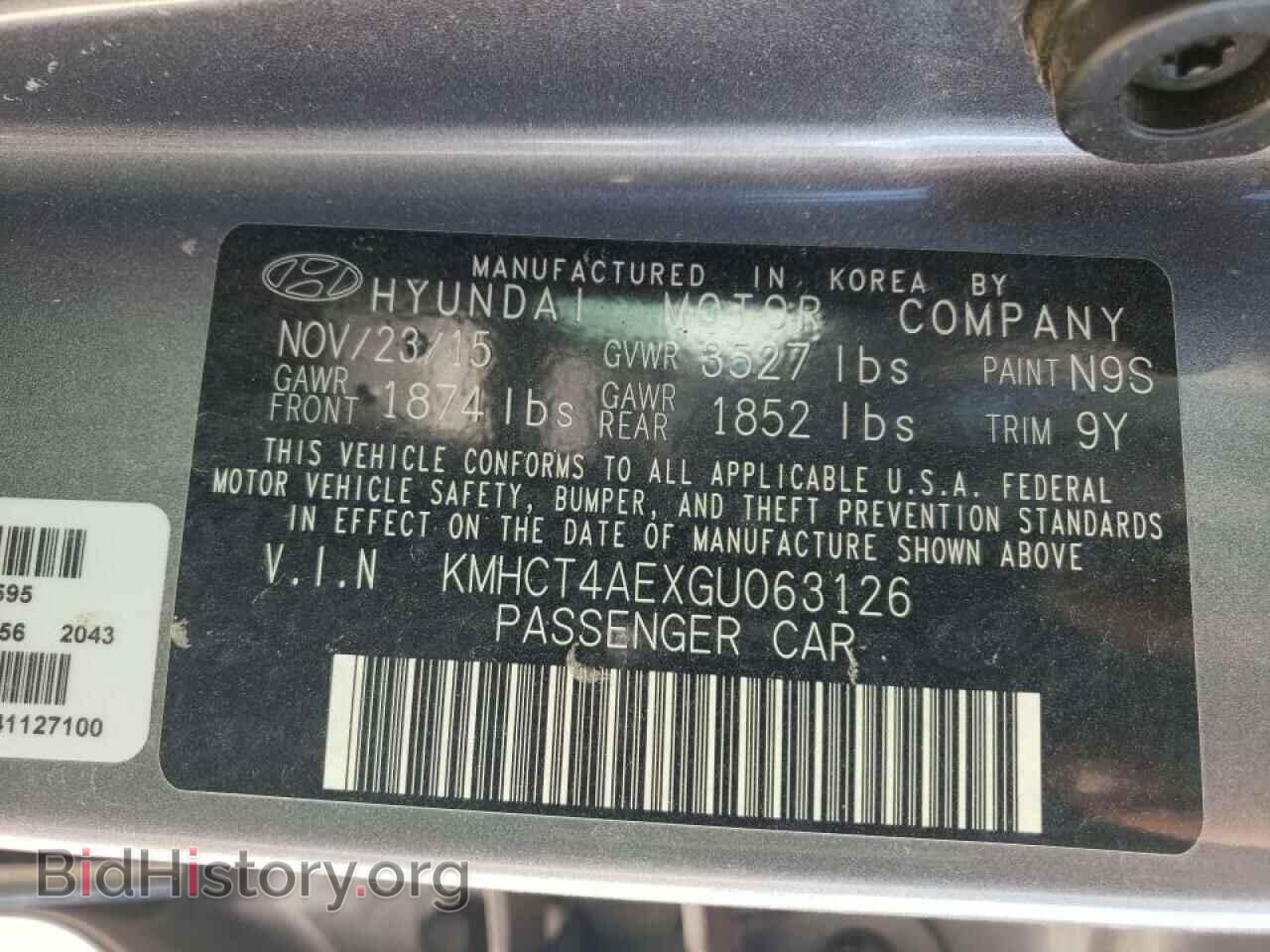2016 HYUNDAI ACCENT - VIN: KMHCT4AEXGU063126 - Фото 10