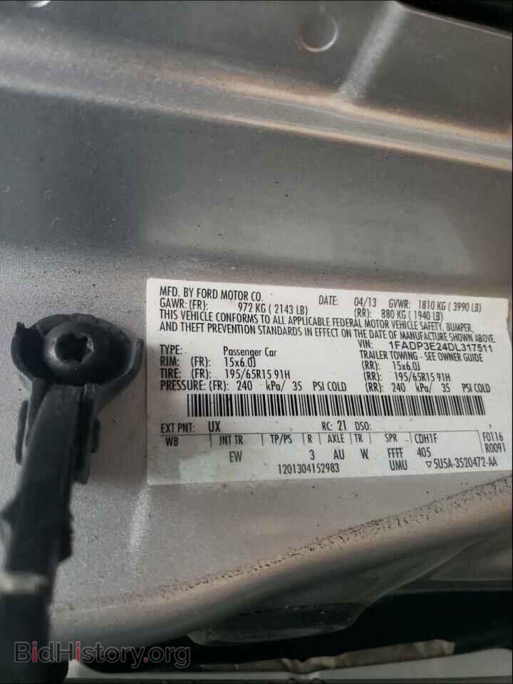 2013 FORD FOCUS - VIN: 1FADP3E24DL317511 - Фото 10