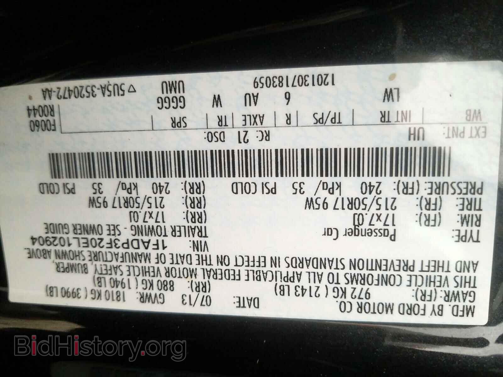 2014 FORD FOCUS SE - VIN: 1FADP3F20EL102904 - Фото 10