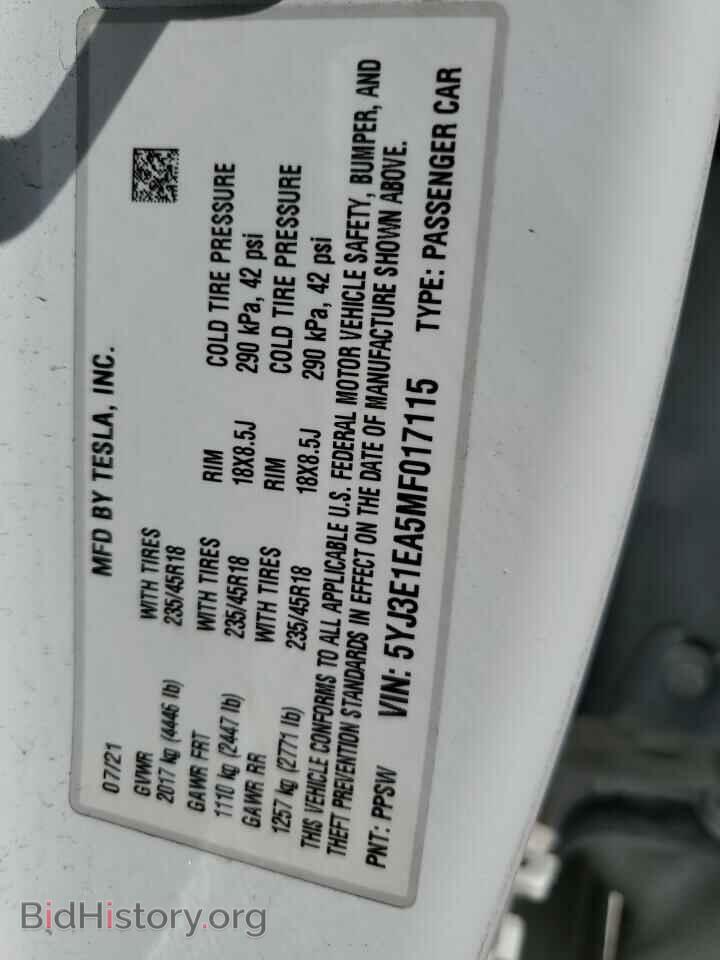 2021 TESLA MODEL 3 - VIN: 5YJ3E1EA5MF017115 - Photo 13