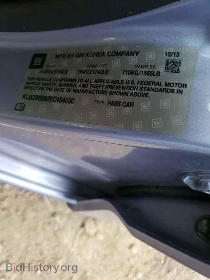 2014 CHEVROLET SPARK - VIN: KL8CB6S92EC454030 - Фото 10