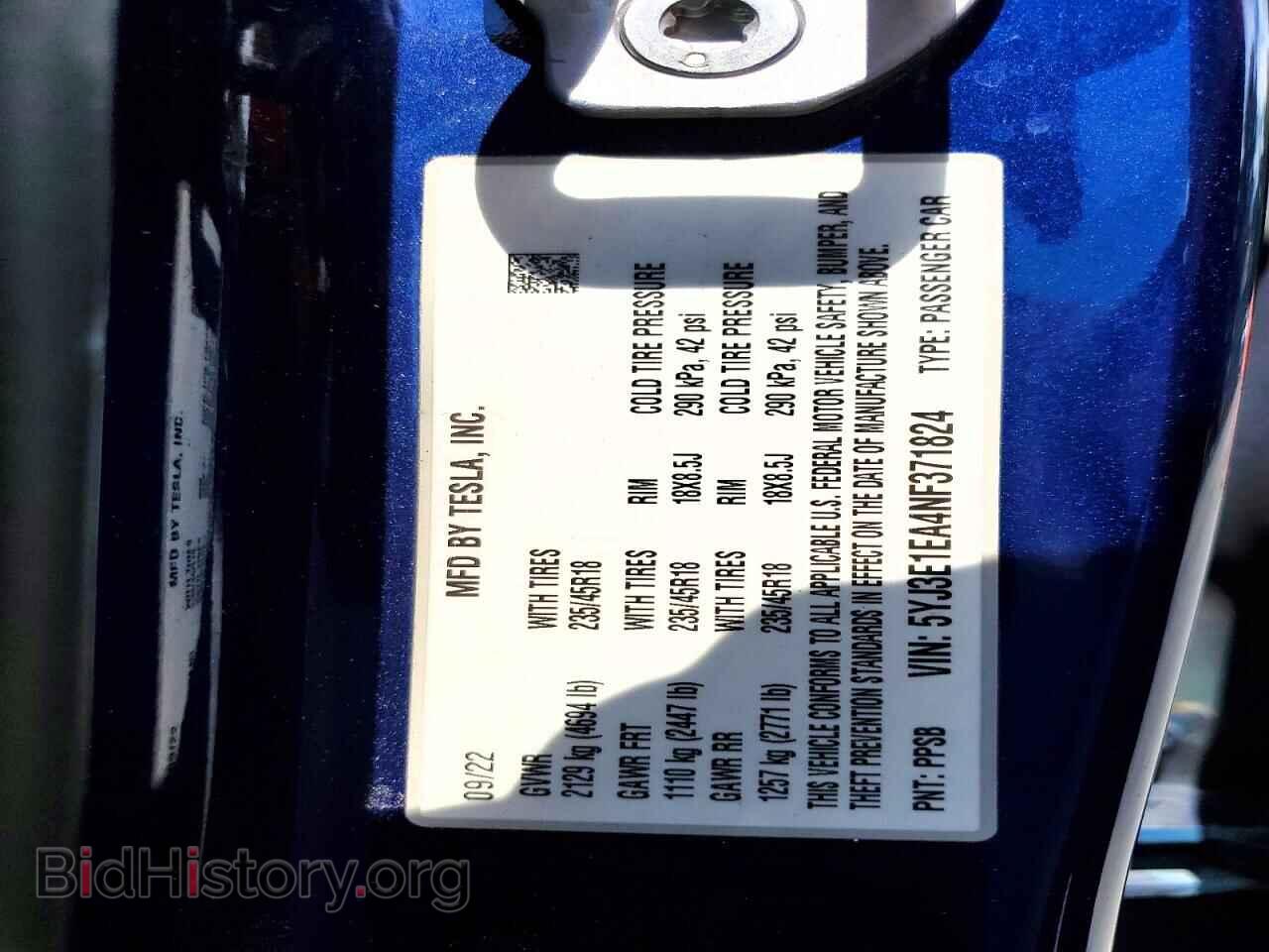 2022 TESLA MODEL 3 - VIN: 5YJ3E1EA4NF371824 - Photo 12