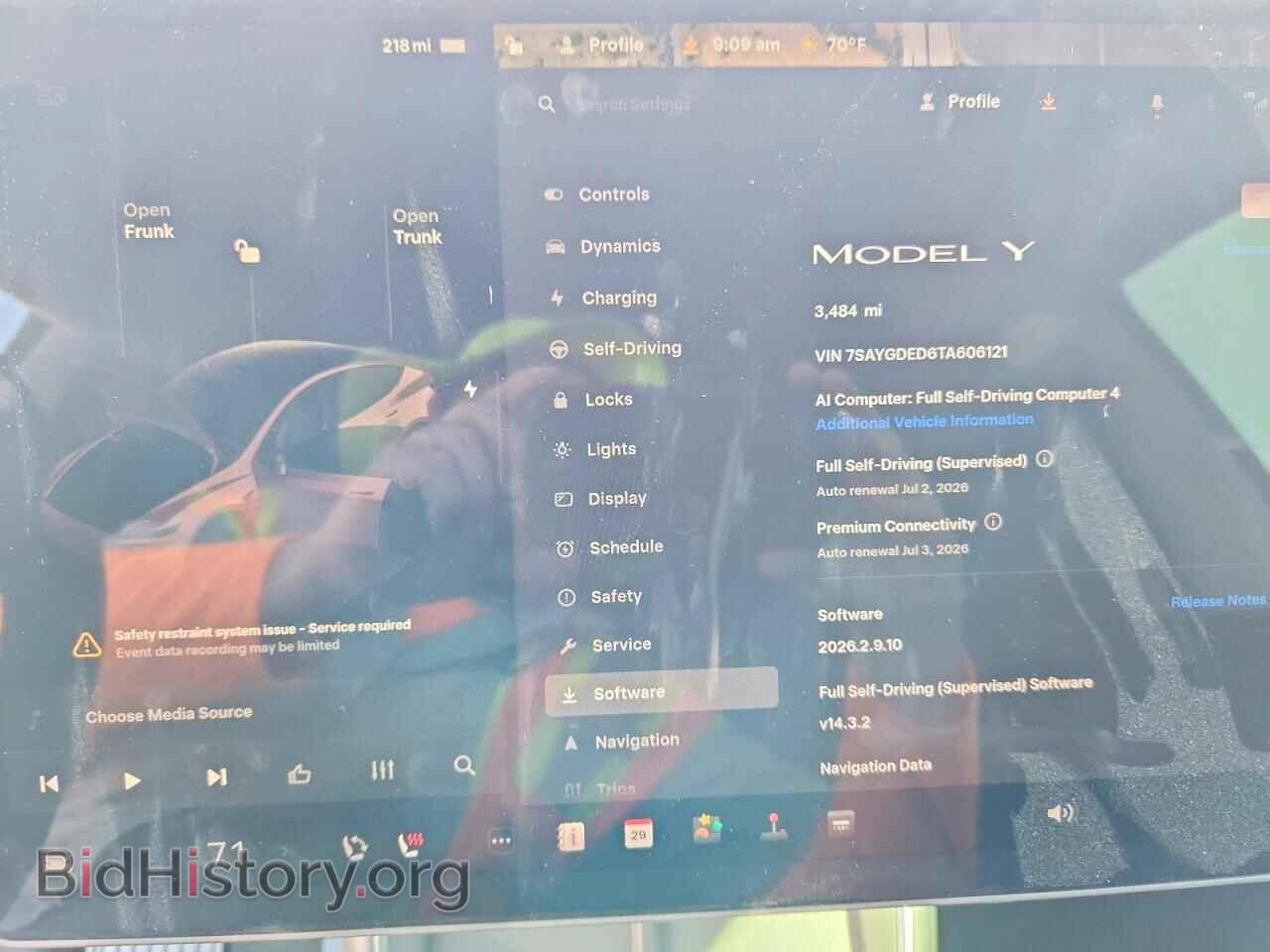 2026 TESLA MODEL Y - VIN: 7SAYGDED6TA606121 - Photo 9