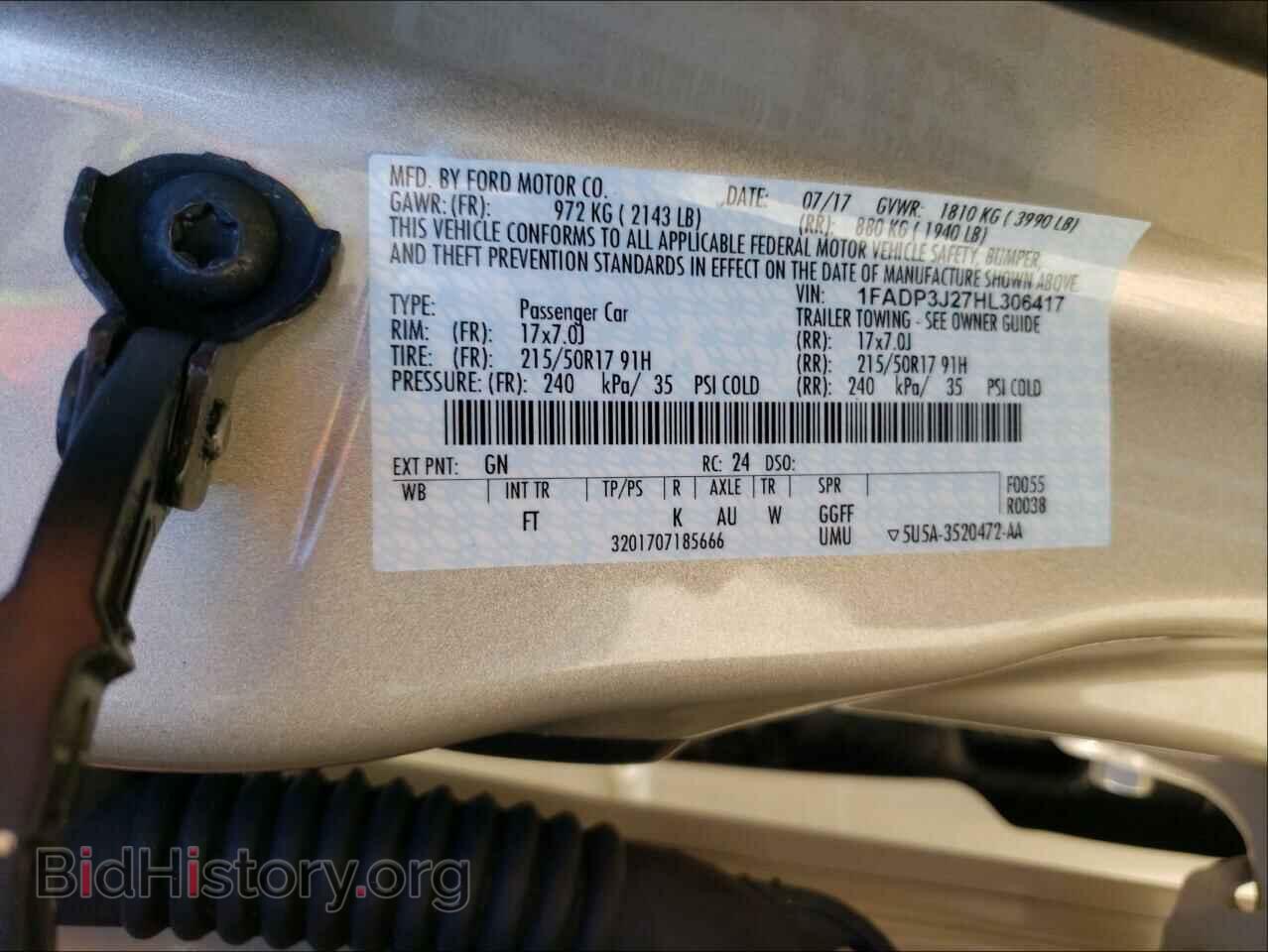 2017 FORD FOCUS - VIN: 1FADP3J27HL306417 - Фото 10