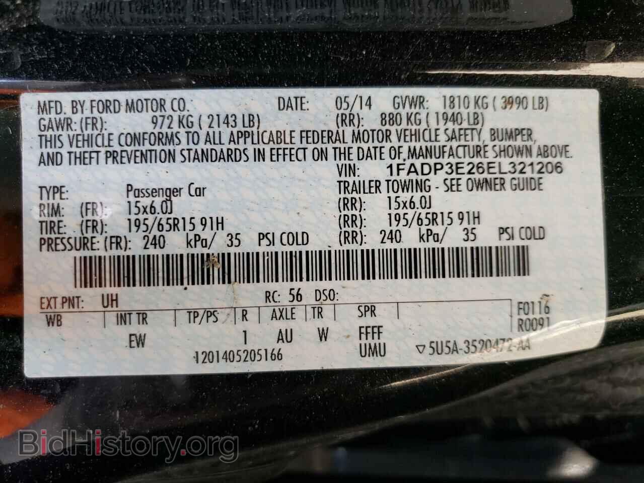 2014 FORD FOCUS - VIN: 1FADP3E26EL321206 - Фото 12