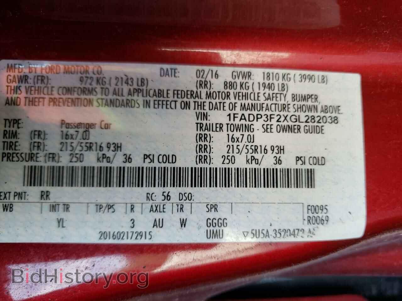 2016 FORD FOCUS - VIN: 1FADP3F2XGL282038 - Фото 10