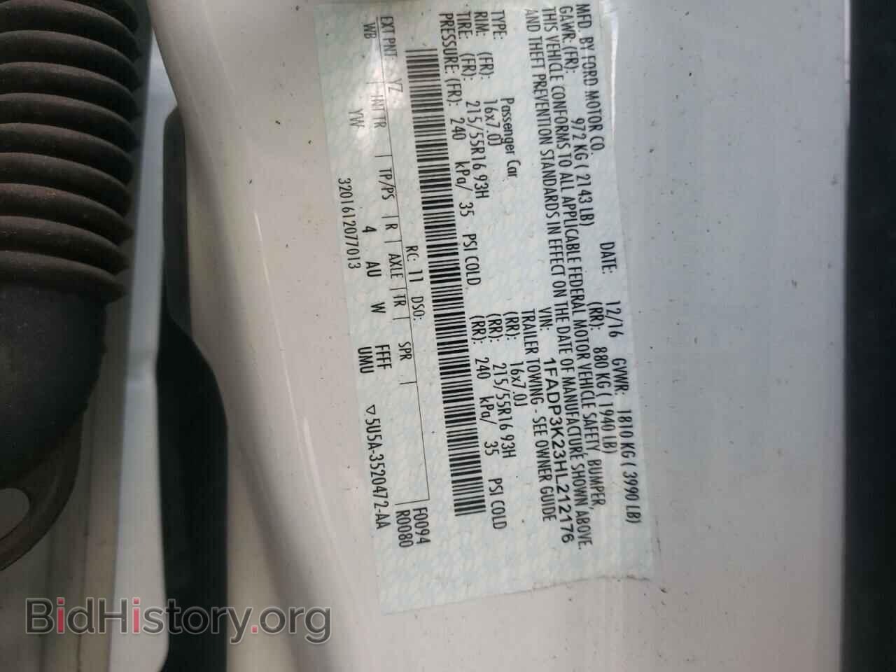 2017 FORD FOCUS - VIN: 1FADP3K23HL212176 - Фото 10
