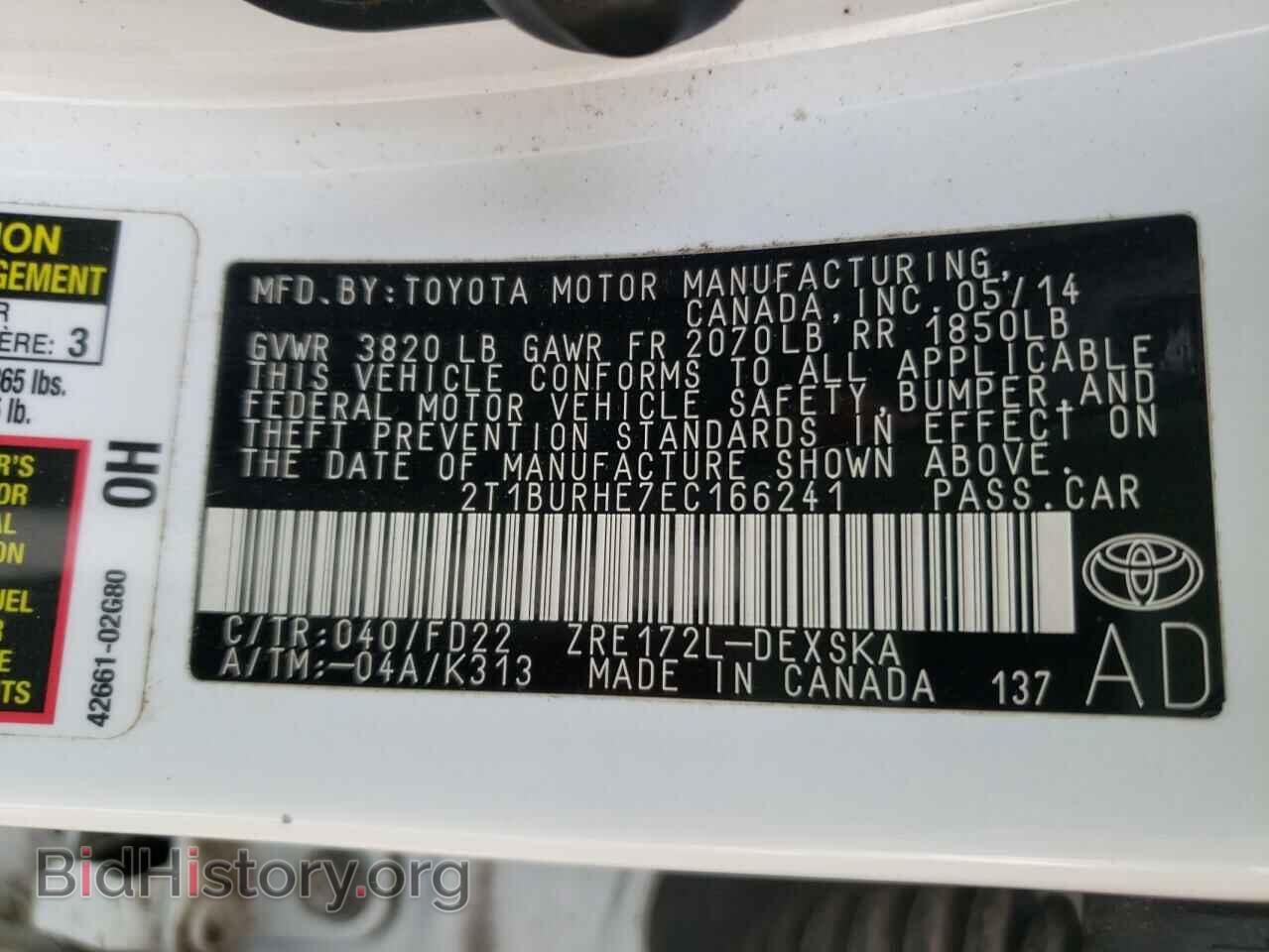 2014 TOYOTA COROLLA - VIN: 2T1BURHE7EC166241 - Photo 10