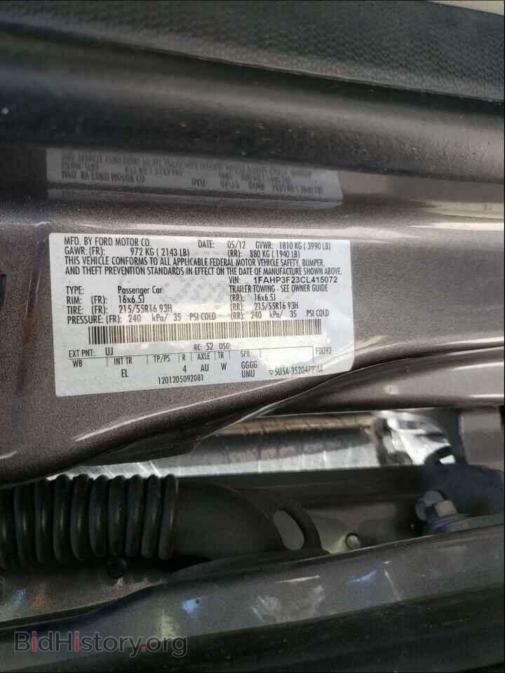 2012 FORD FOCUS - VIN: 1FAHP3F23CL415072 - Фото 10