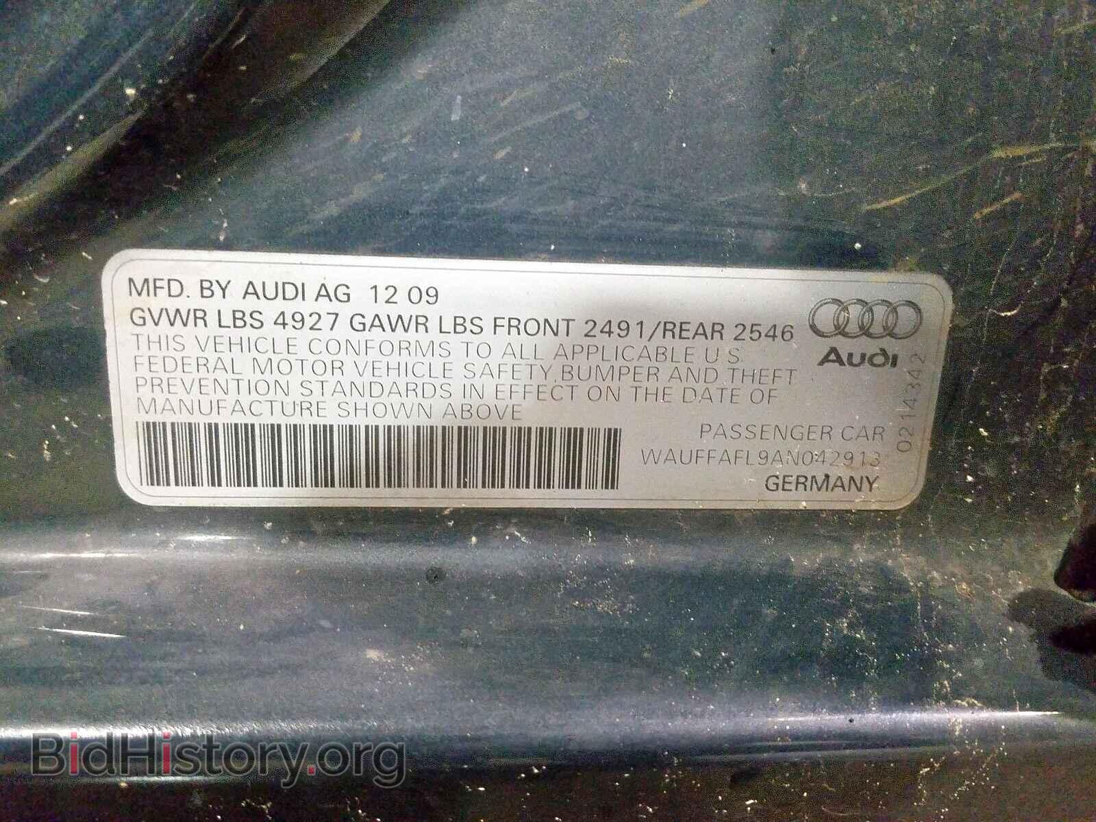 2010 AUDI A4 - VIN: WAUFFAFL9AN042913 - Фото 10