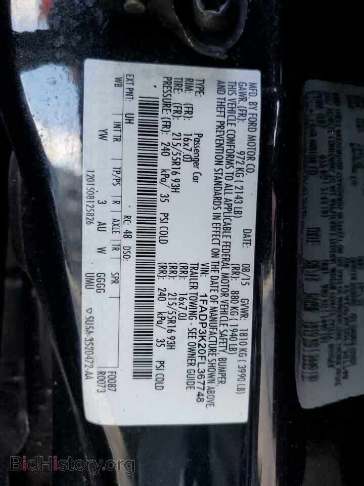 2015 FORD FOCUS - VIN: 1FADP3K20FL367748 - Фото 10