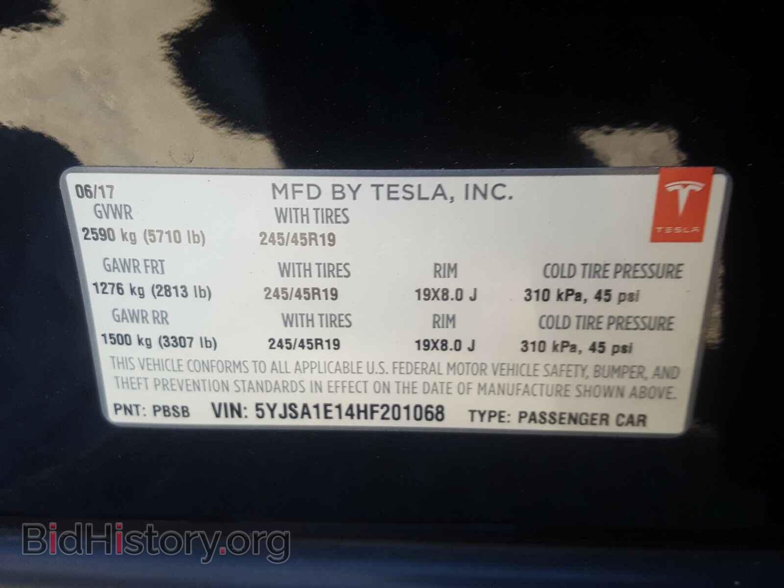 2017 TESLA MODEL S - VIN: 5YJSA1E14HF201068 - Photo 10