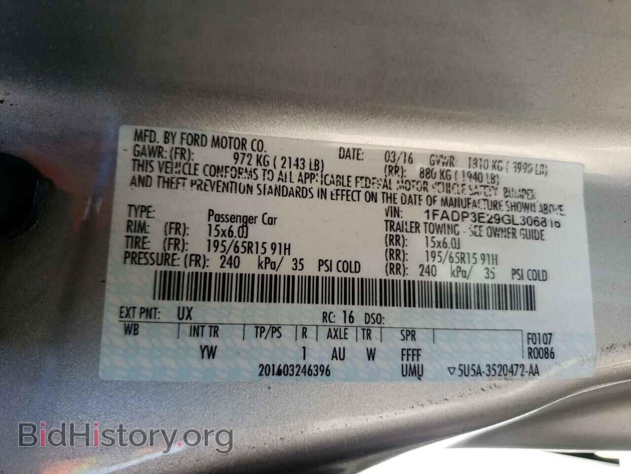 2016 FORD FOCUS - VIN: 1FADP3E29GL306816 - Фото 10
