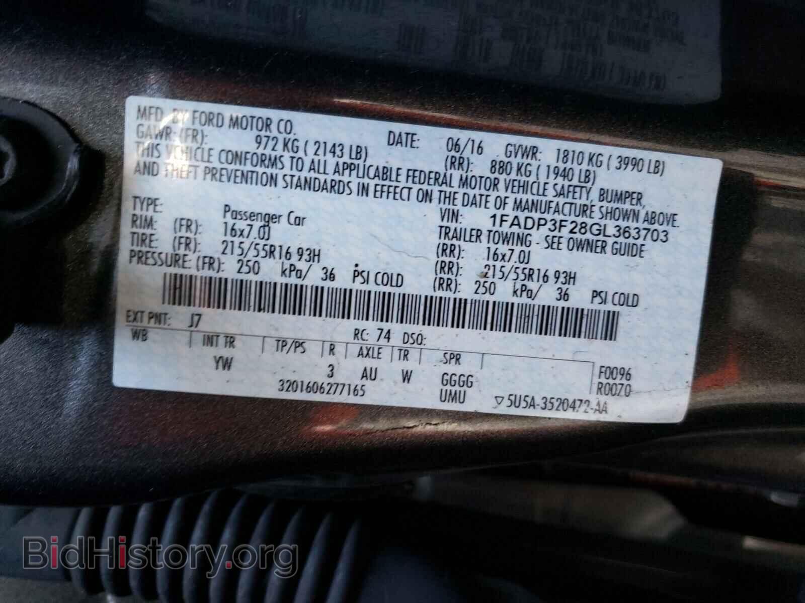 2016 FORD FOCUS - VIN: 1FADP3F28GL363703 - Photo 10
