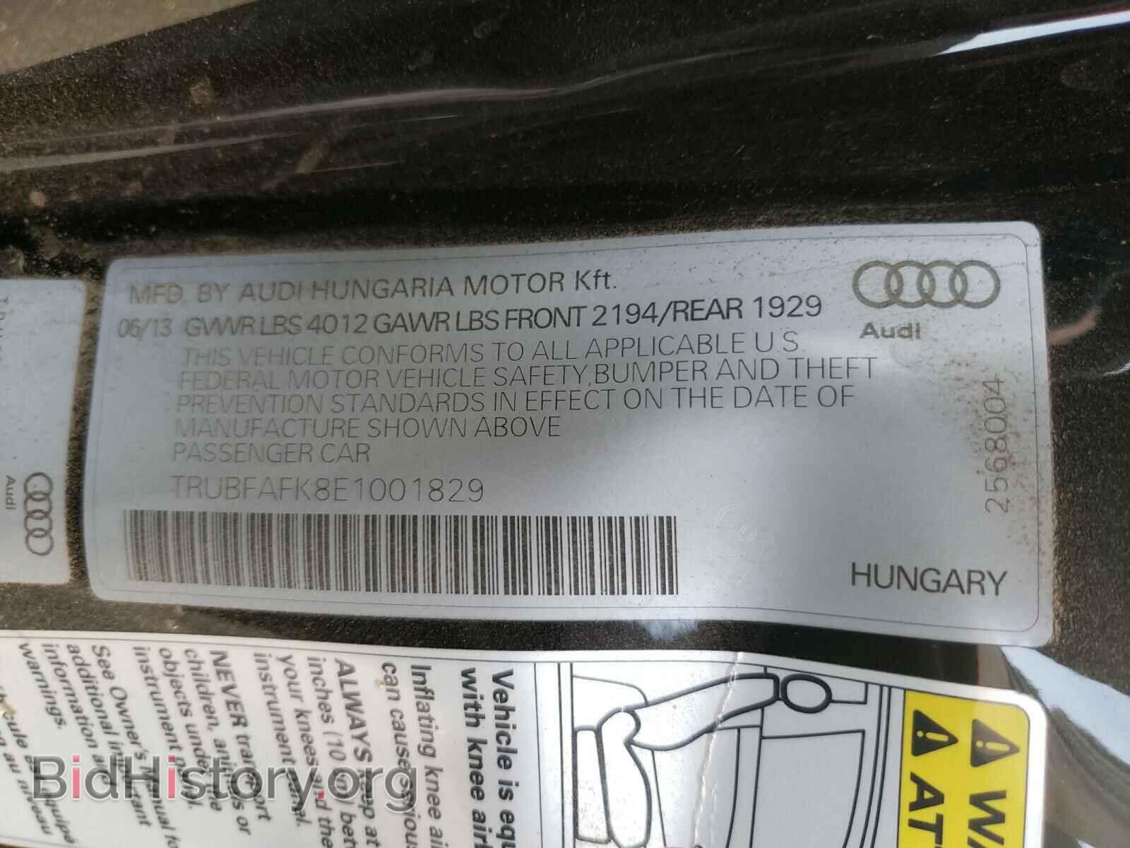 2014 AUDI TT - VIN: TRUBFAFK8E1001829 - Фото 10
