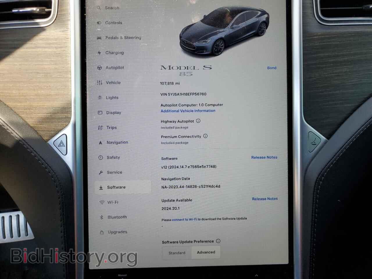 2014 TESLA MODEL S - VIN: 5YJSA1H18EFP56760 - Photo 9
