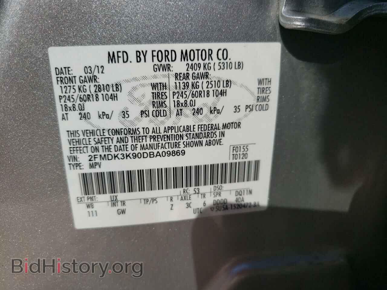 2013 FORD EDGE - VIN: 2FMDK3K90DBA09869 - Photo 10