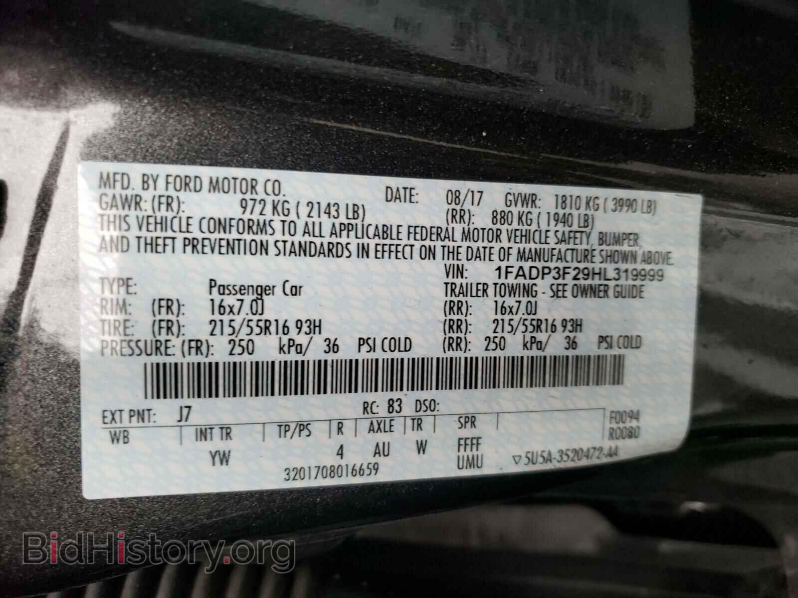 2017 FORD FOCUS - VIN: 1FADP3F29HL319999 - Фото 10