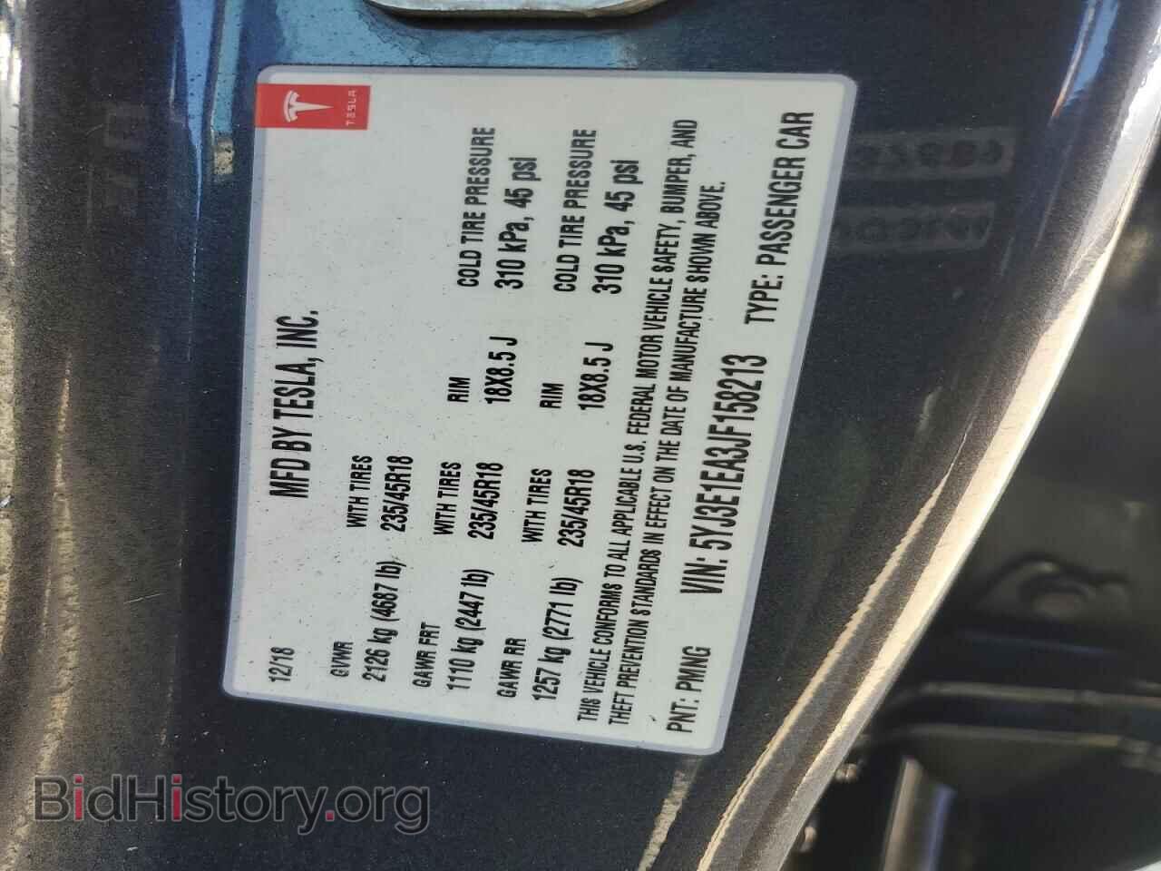 2018 TESLA MODEL 3 - VIN: 5YJ3E1EA3JF158213 - Photo 13