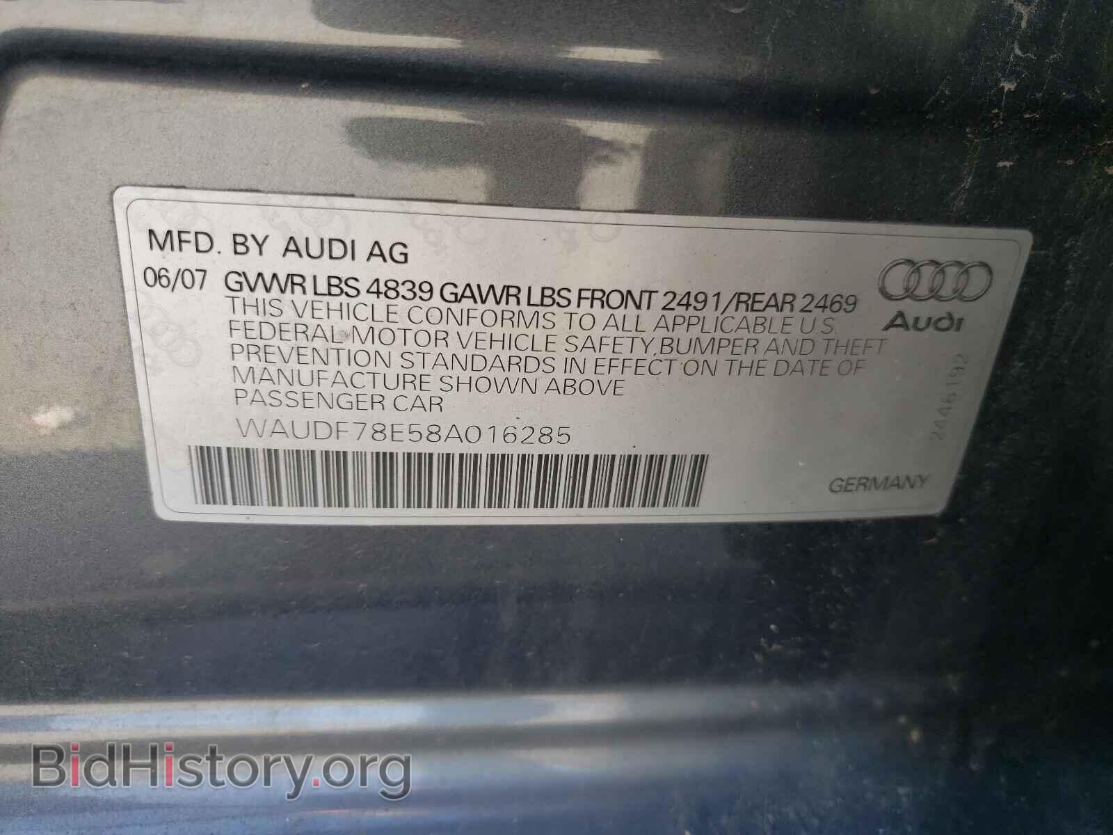 2008 AUDI A4 - VIN: WAUDF78E58A016285 - Photo 10