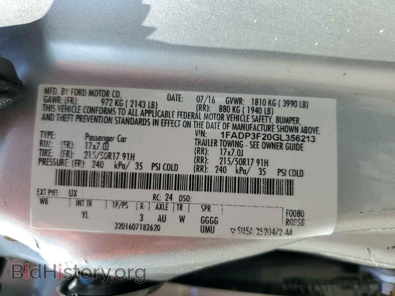 2016 FORD FOCUS - VIN: 1FADP3F20GL356213 - Фото 12