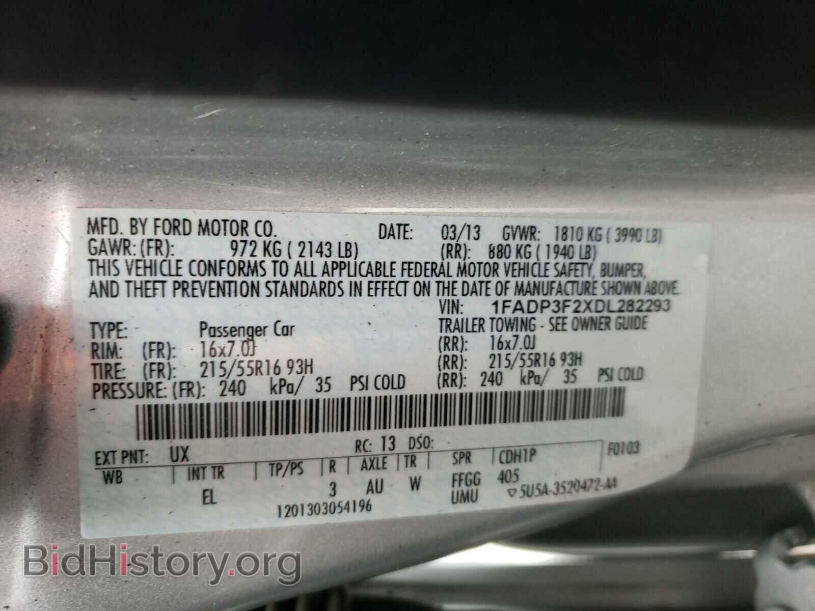 2013 FORD FOCUS - VIN: 1FADP3F2XDL282293 - Фото 10