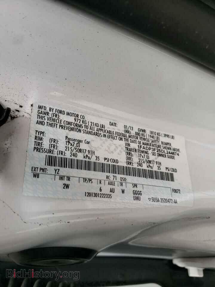 2013 FORD FOCUS - VIN: 1FADP3F25DL244874 - Фото 10