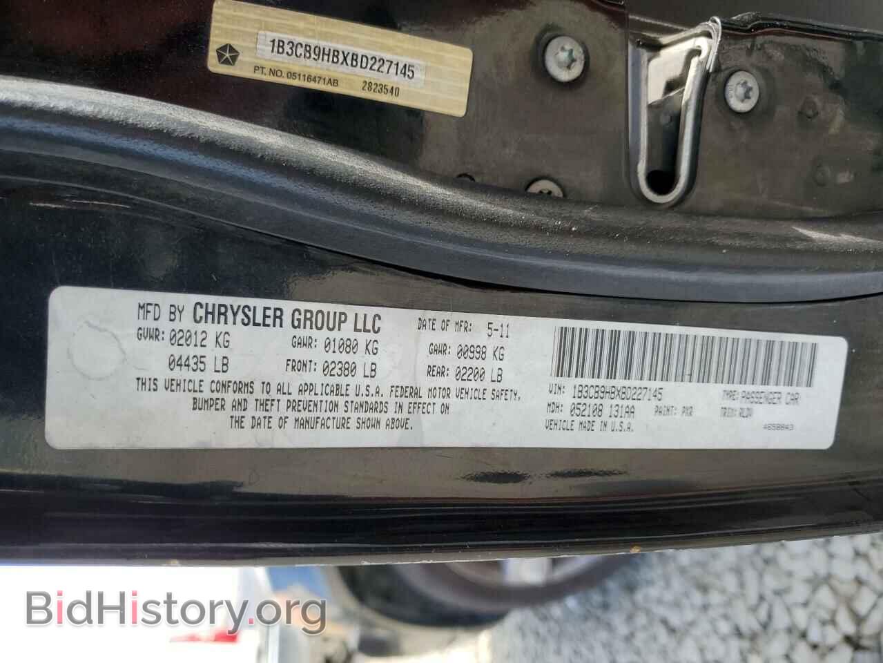 2011 DODGE CALIBER - VIN: 1B3CB9HBXBD227145 - Photo 10