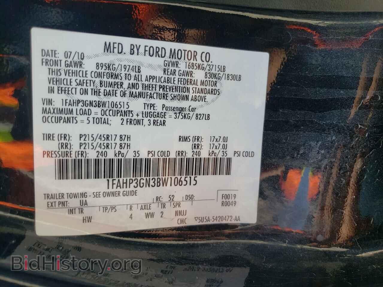 2011 FORD FOCUS - VIN: 1FAHP3GN3BW106515 - Фото 10