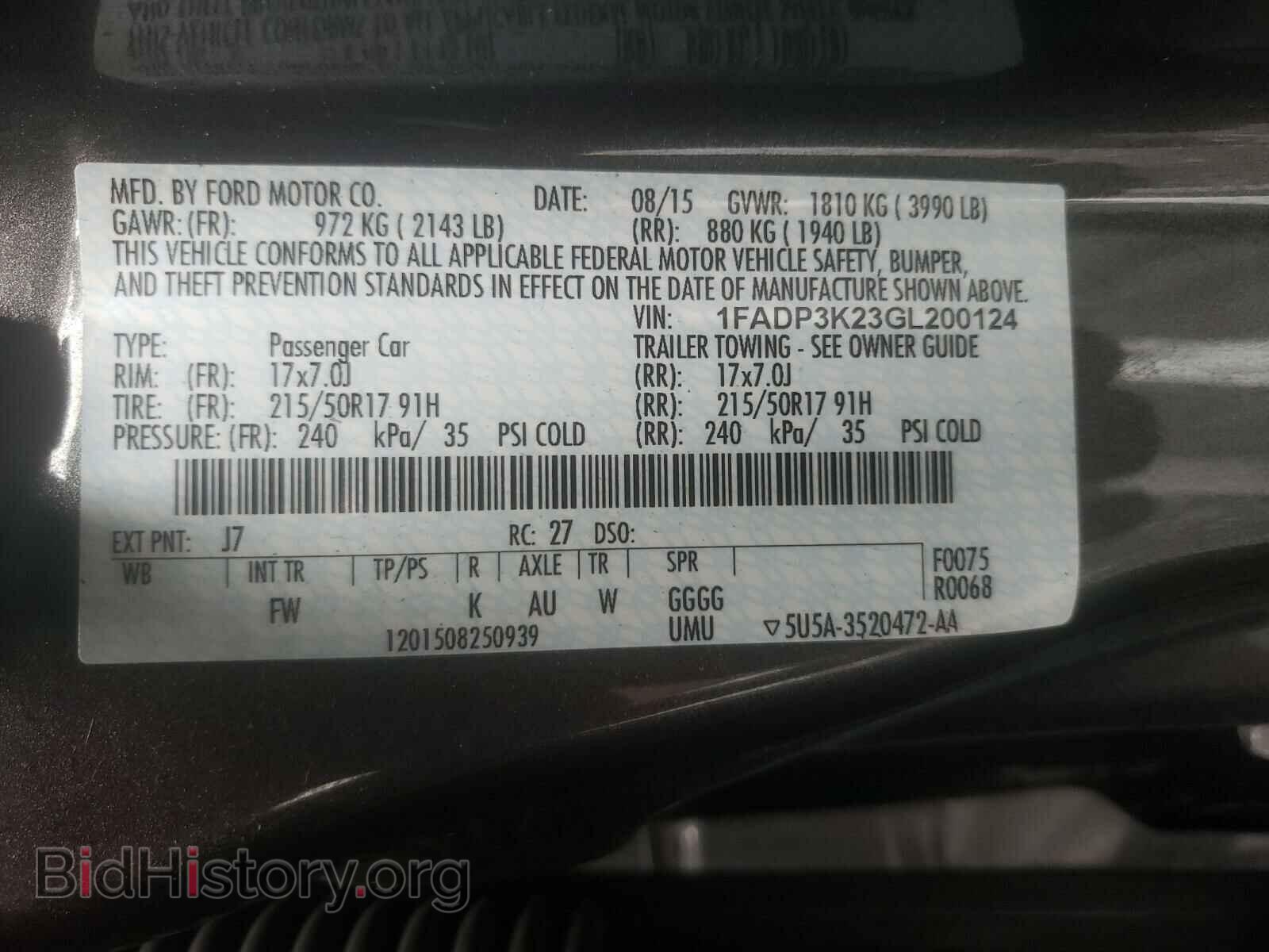2016 FORD FOCUS - VIN: 1FADP3K23GL200124 - Фото 10