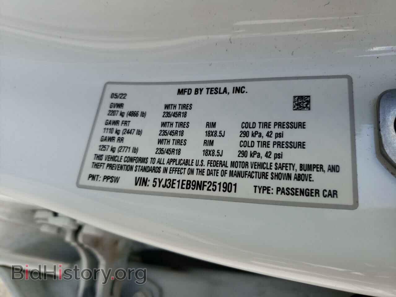 2022 TESLA MODEL 3 - VIN: 5YJ3E1EB9NF251901 - Photo 13