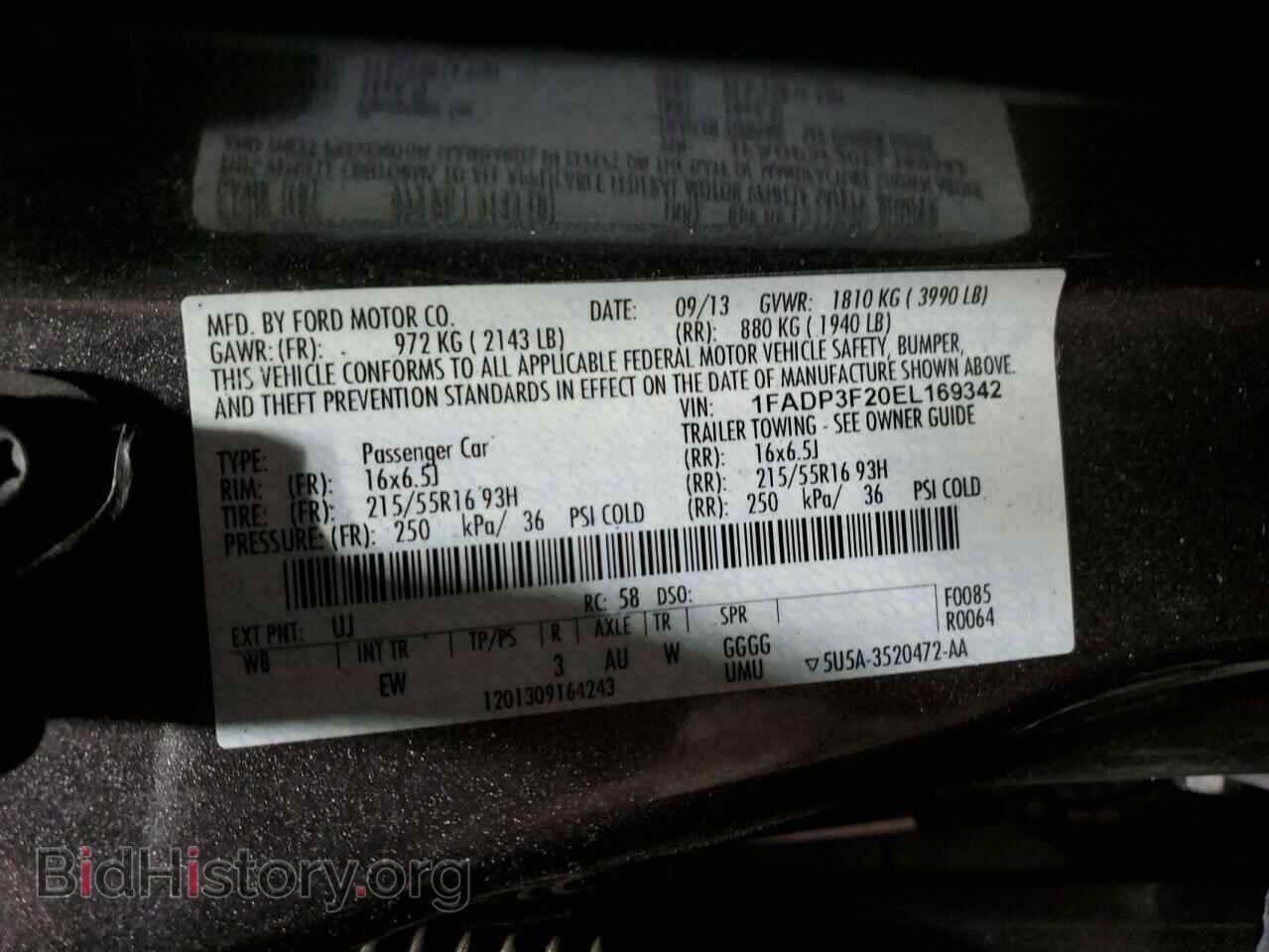 2014 FORD FOCUS - VIN: 1FADP3F20EL169342 - Фото 12