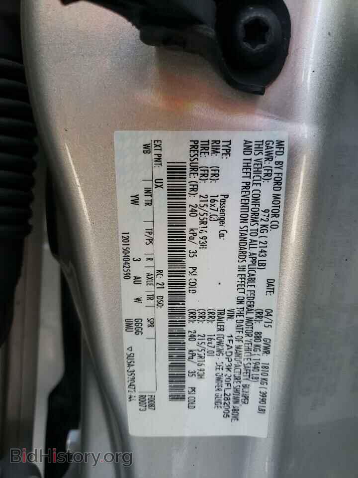 2015 FORD FOCUS - VIN: 1FADP3K20FL282005 - Фото 10