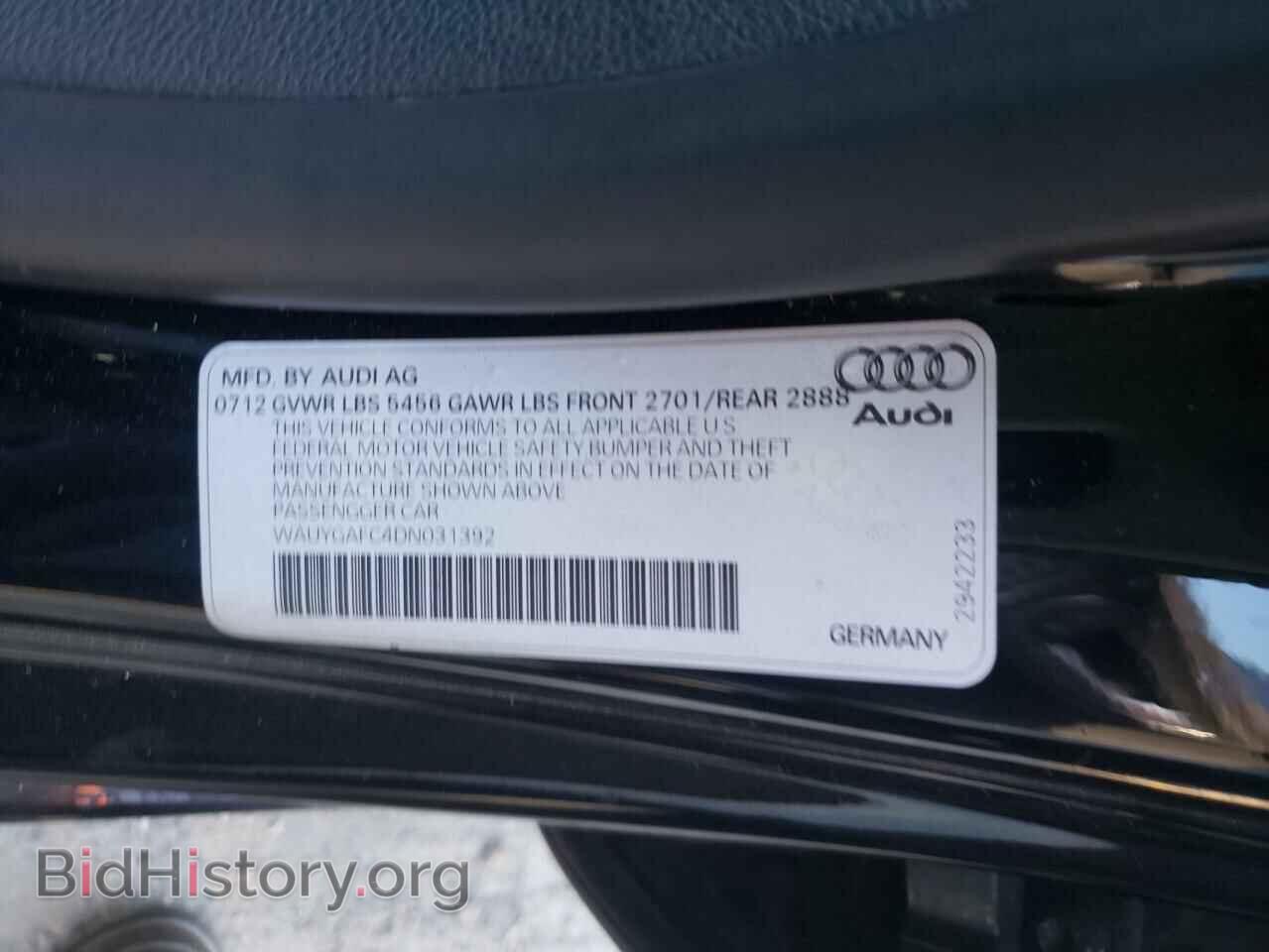 2013 AUDI A7 - VIN: WAUYGAFC4DN031392 - Фото 10