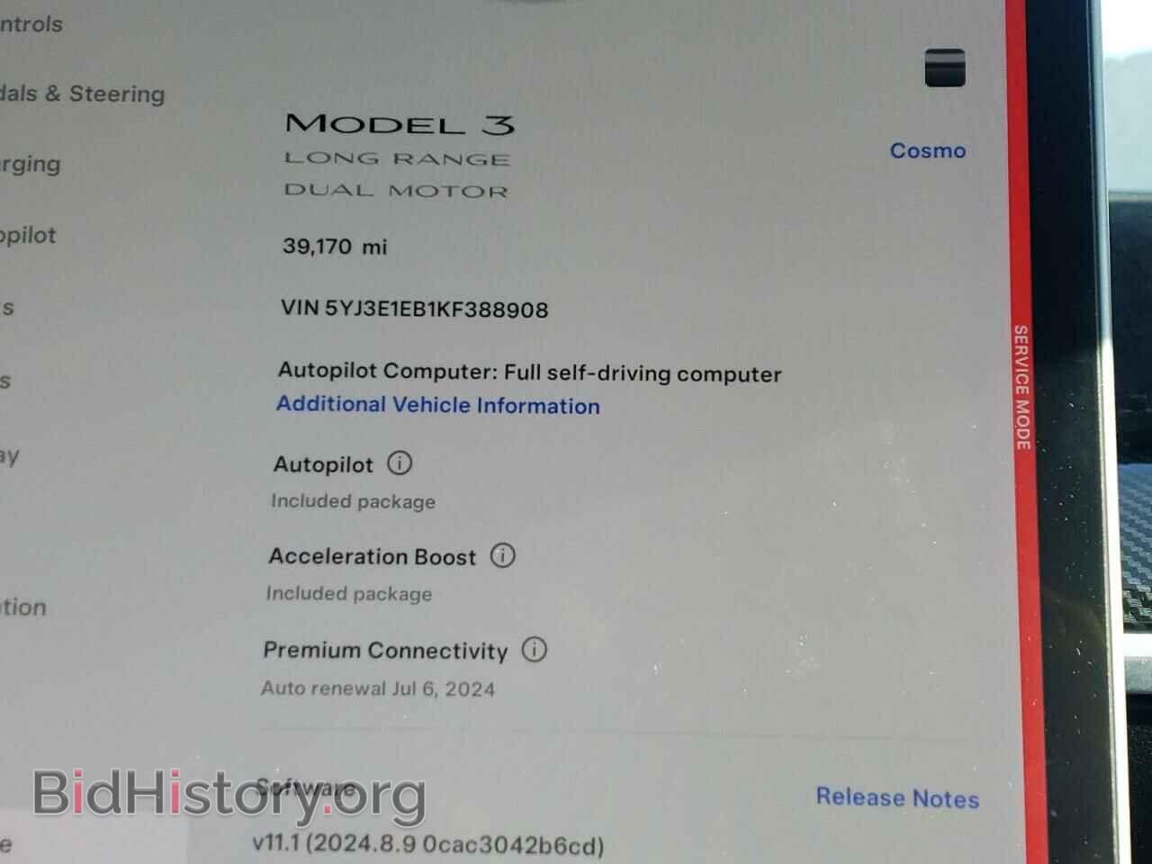 2019 TESLA MODEL 3 - VIN: 5YJ3E1EB1KF388908 - Photo 9