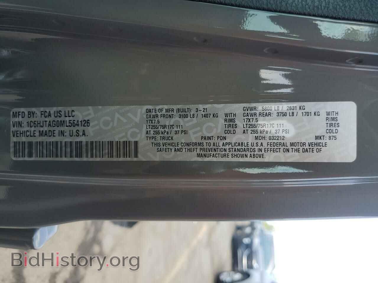 2021 JEEP GLADIATOR - VIN: 1C6HJTAG0ML564126 - Фото 12