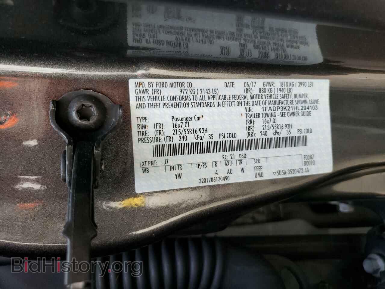 2017 FORD FOCUS - VIN: 1FADP3K21HL294103 - Фото 10