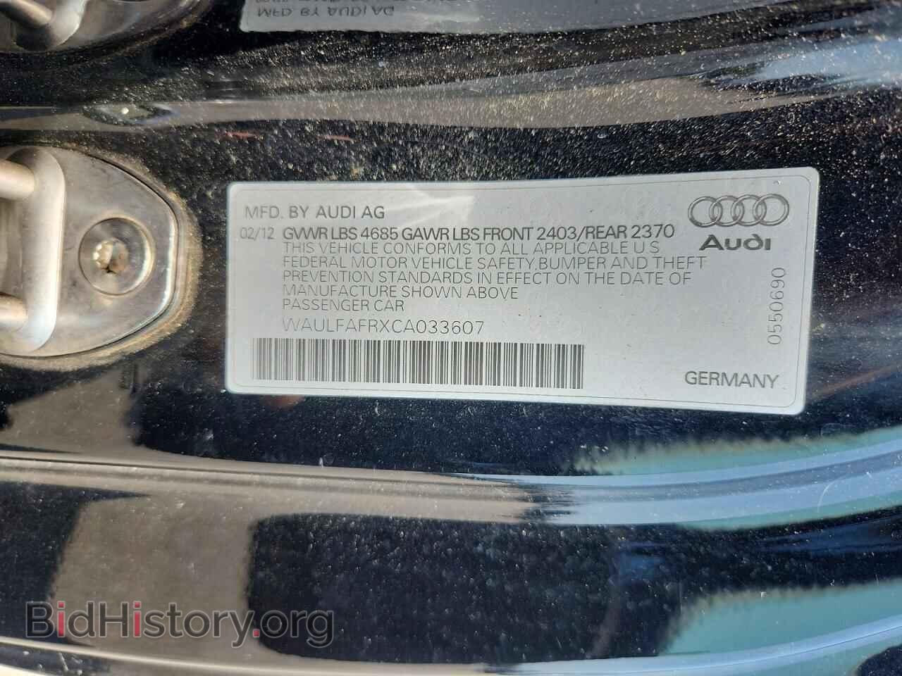 2012 AUDI A5 - VIN: WAULFAFRXCA033607 - Photo 12