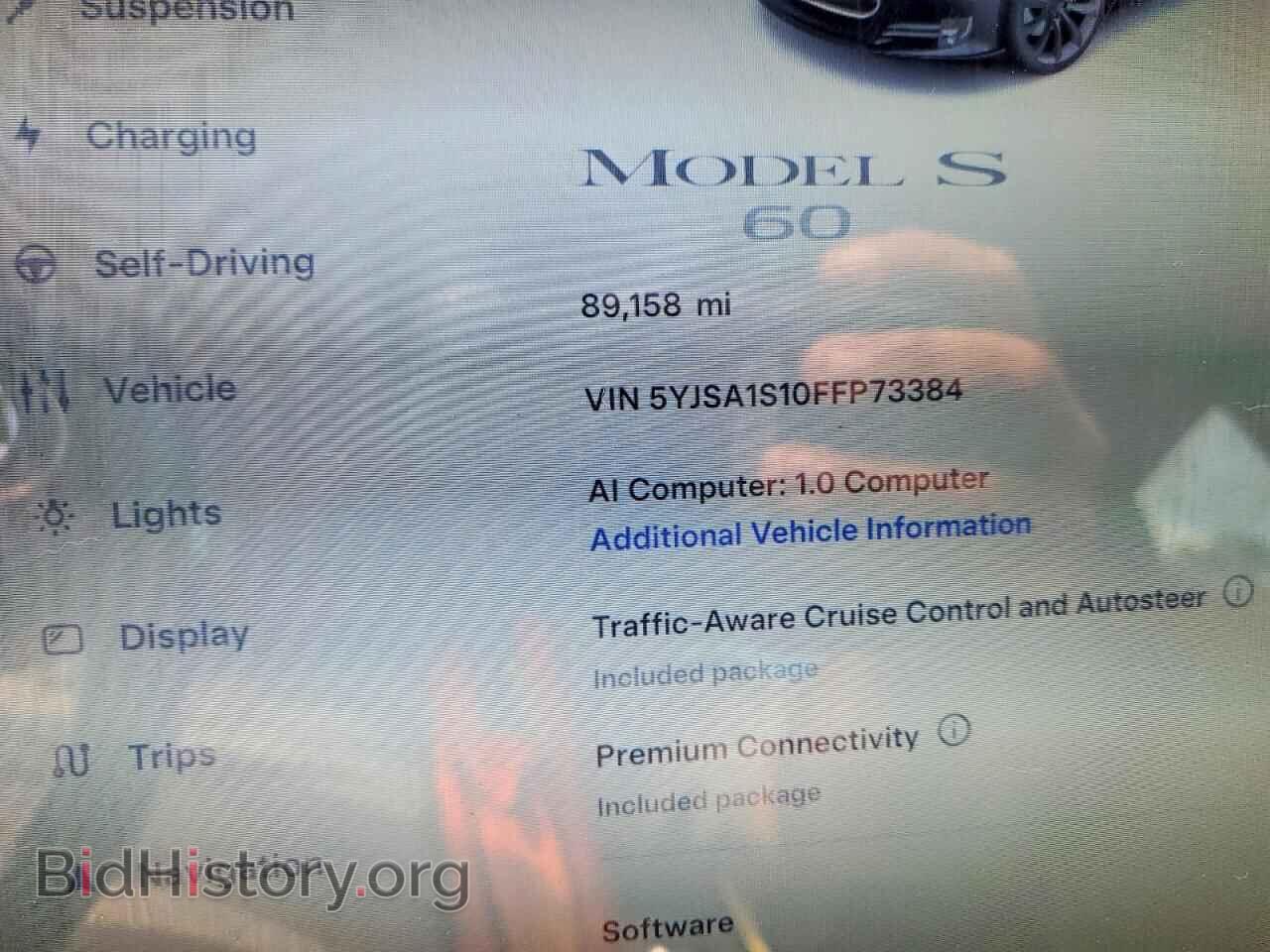 2015 TESLA MODEL S - VIN: 5YJSA1S10FFP73384 - Photo 9