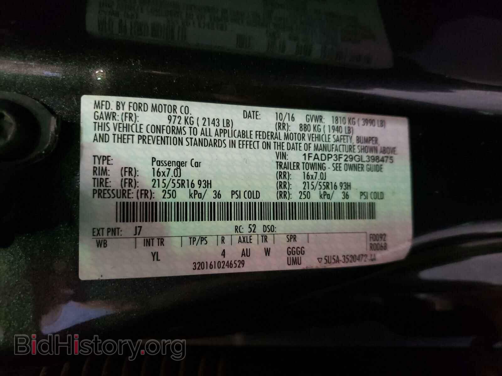 2016 FORD FOCUS - VIN: 1FADP3F29GL398475 - Photo 10
