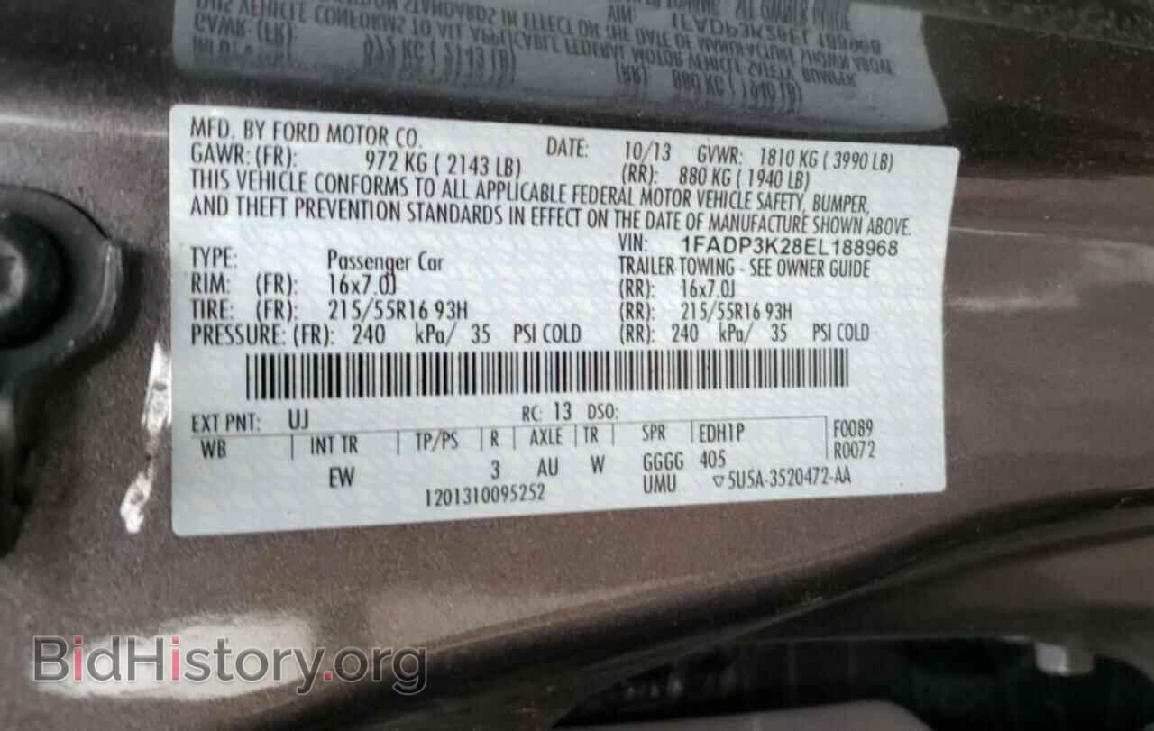 2014 FORD FOCUS - VIN: 1FADP3K28EL188968 - Фото 10
