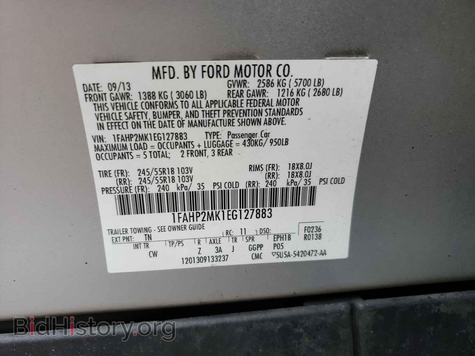 2014 FORD TAURUS - VIN: 1FAHP2MK1EG127883 - Фото 10