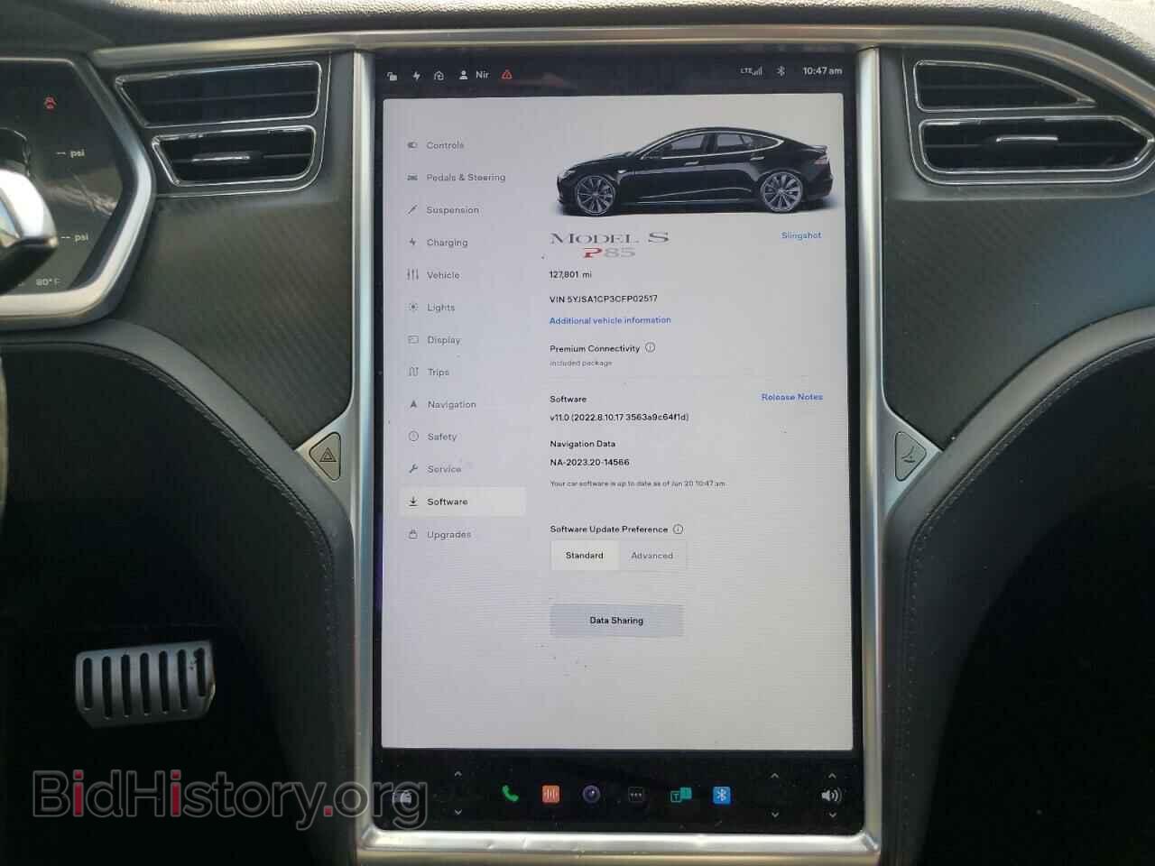 2012 TESLA MODEL S - VIN: 5YJSA1CP3CFP02517 - Фото 9