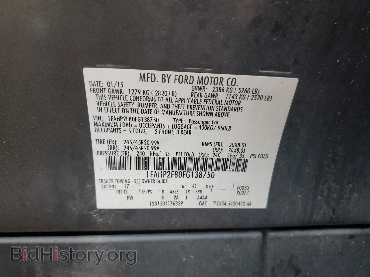 2015 FORD TAURUS - VIN: 1FAHP2F80FG138750 - Photo 10
