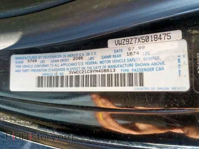 2000 VOLKSWAGEN BEETLE - VIN: 3VWCC21C9YM408513 - Фото 10